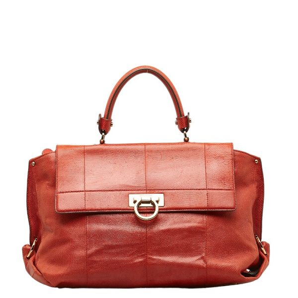 230 41181 2 Salvatore Ferragamo Gancini Sofia Shoulder Bag Red