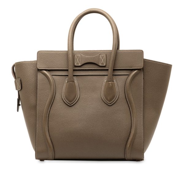 230 46738 3 CELINE Luggage Micro Shopper Tote Bag Brown Leather