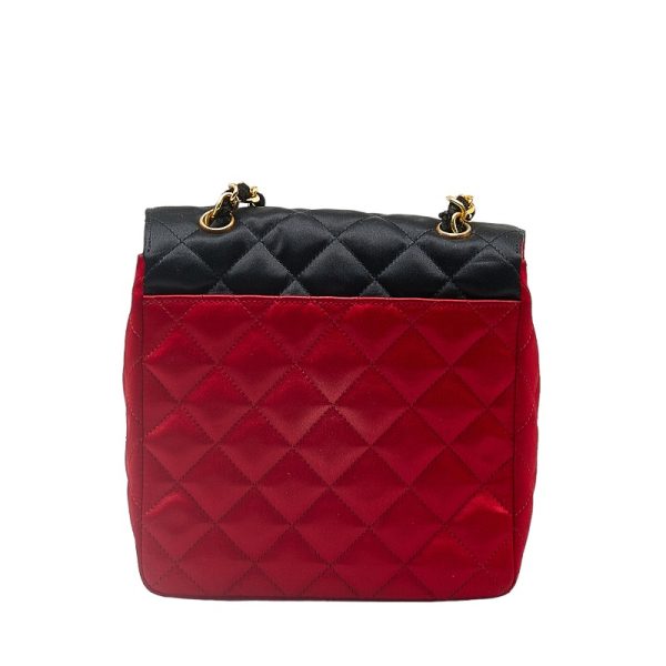 230 46740 3 CHANEL Matelasse Cocomark Crossbody Chain Shoulder Bag Red Black