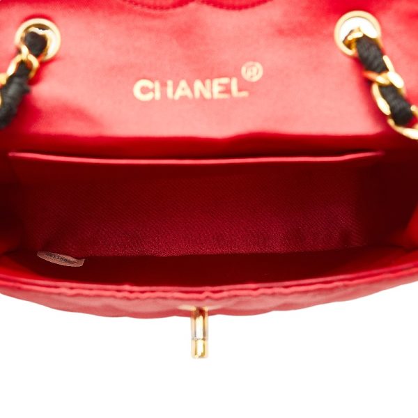 230 46740 5 CHANEL Matelasse Cocomark Crossbody Chain Shoulder Bag Red Black