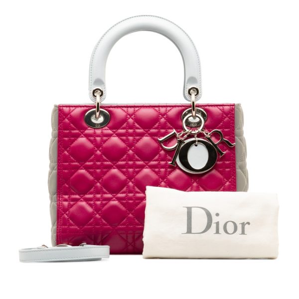 230 46746 1 Dior Canage Lady Tricolor Shoulder Bag 2WAY Purple Multicolor