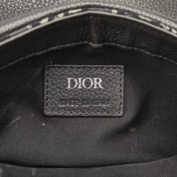 230 46748 8 Dior Trotter Saddle Shoulder Waist Bag Black Canvas Leather