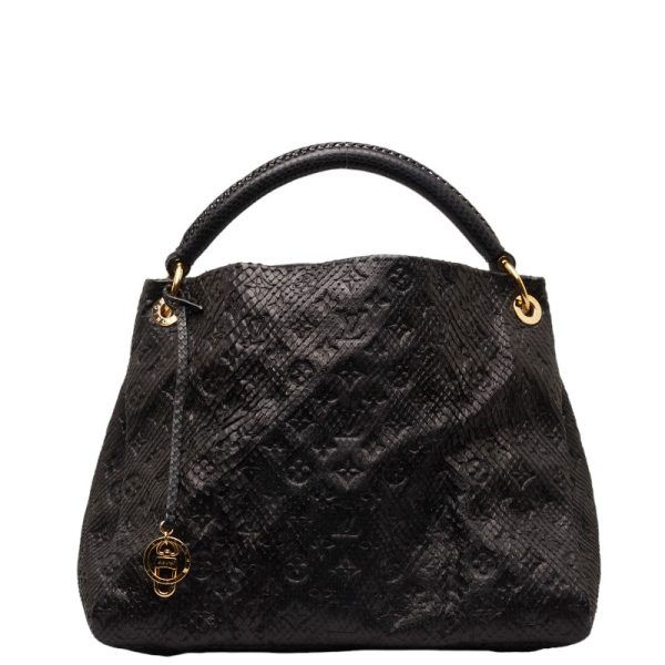 230 46761 1 Louis Vuitton Python Artsy MM Shoulder Bag N90885 Black