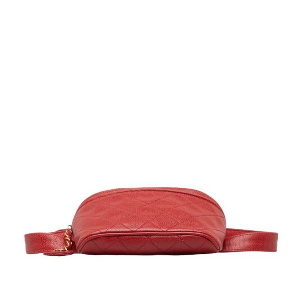 230 46763 5 CHANEL Bicolore Waist Bag Red Caviar Skin