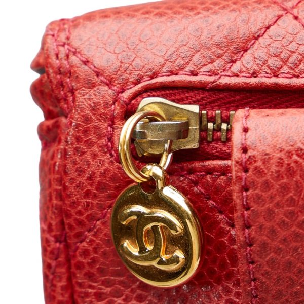 230 46763 7 CHANEL Bicolore Waist Bag Red Caviar Skin