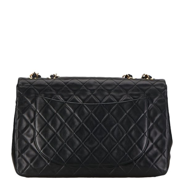 230 54981 3 CHANEL Matelasse Coco Mark Double Flap Chain Bag Black Lambskin