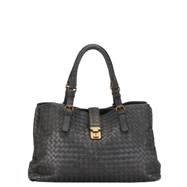 230 55026 1 Bottega Veneta Intrecciato Handbag Tote Bag Gray Leather