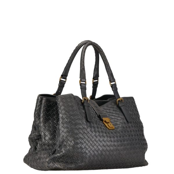 230 55026 2 Bottega Veneta Intrecciato Handbag Tote Bag Gray Leather