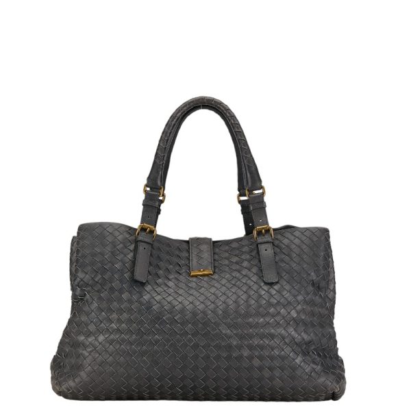 230 55026 3 Bottega Veneta Intrecciato Handbag Tote Bag Gray Leather