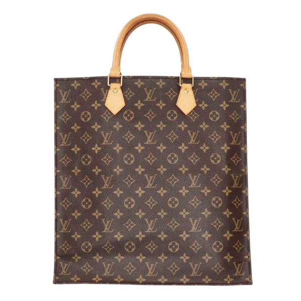 23009 1 Louis Vuitton Old Sac Plat Monogram Tote Bag Brown