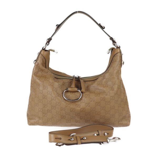 2301063007041 1 Gucci Guccisima Handbag Leather Brown Horsebit