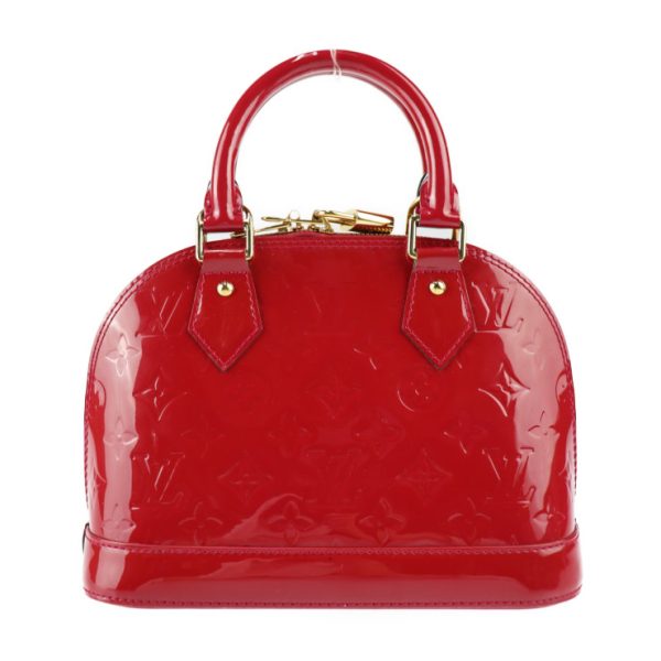 2301113007004 3 Louis Vuitton Alma BB Monogram Vernis Handbag Red