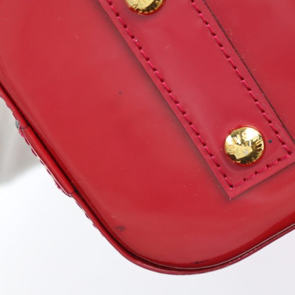 2301113007004 6 Louis Vuitton Alma BB Monogram Vernis Handbag Red