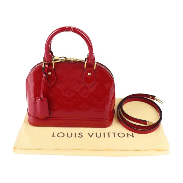 2301113007004 9 Louis Vuitton Alma BB Monogram Vernis Handbag Red