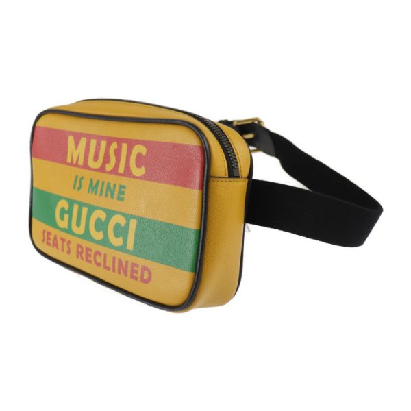 2301113007008 2 Gucci Belt Waist Bag Leather Yellow Multicolor