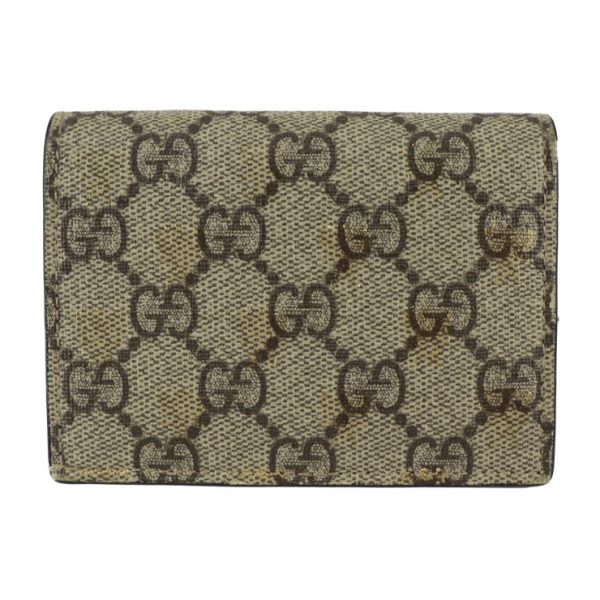 2301113007016 3 Gucci Compact Bifold Wallet GG Supreme Beige Brown