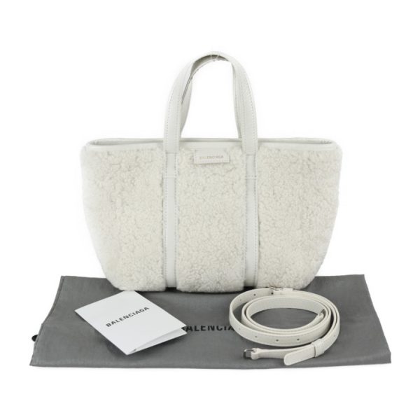 2302073008008 10 Balenciaga Barbes Mouton Leather Handbag White