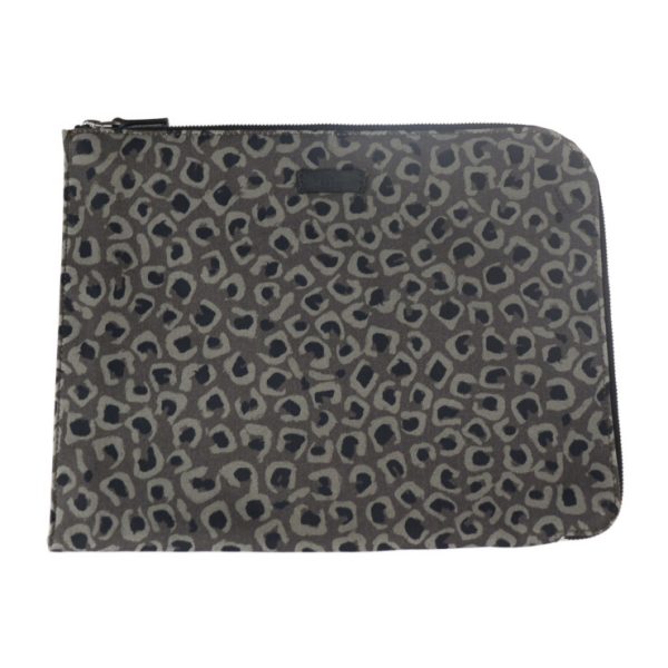 2303043007015 1 Gucci Pouch Bag Gray Clutch Leopard Print