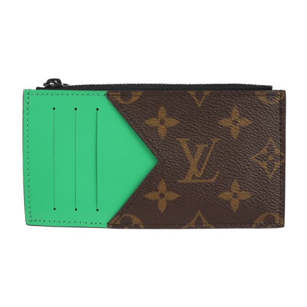 2303123008003 1 Louis Vuitton Coin Card Holder Brown Green Black