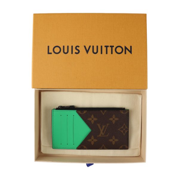 2303123008003 9 Louis Vuitton Coin Card Holder Brown Green Black