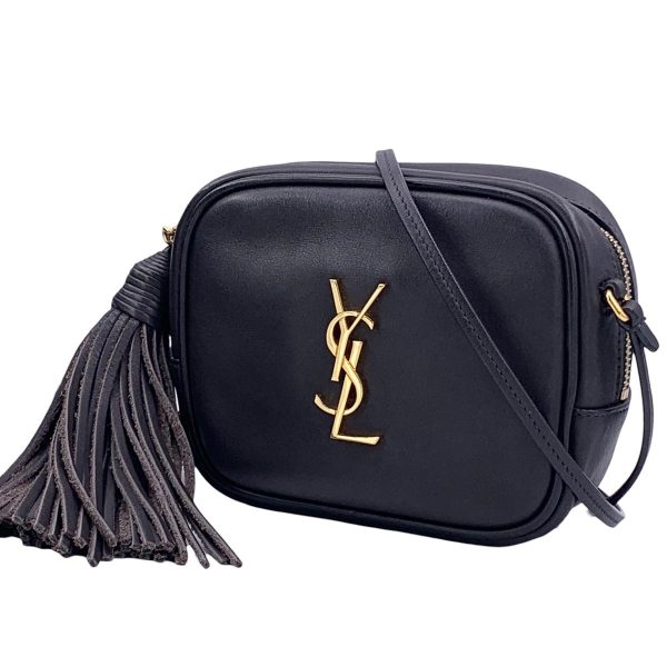 23040773 01 Saint Laurent Tassel Blogger Bag Gray