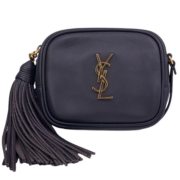 23040773 02 Saint Laurent Tassel Blogger Bag Gray