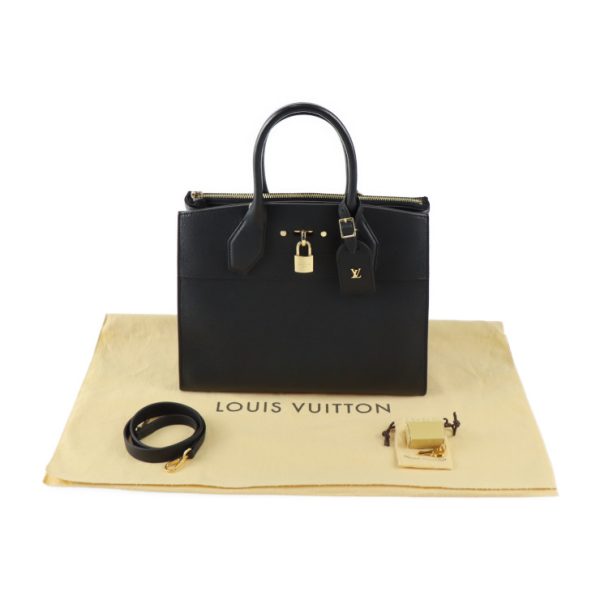 2304123007022 10 Louis Vuitton City Steamer MM Handbag Black