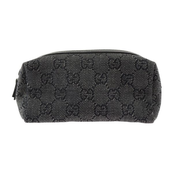 2304123007029 1 Gucci Pouch Canvas Leather Black Makeup Pouch