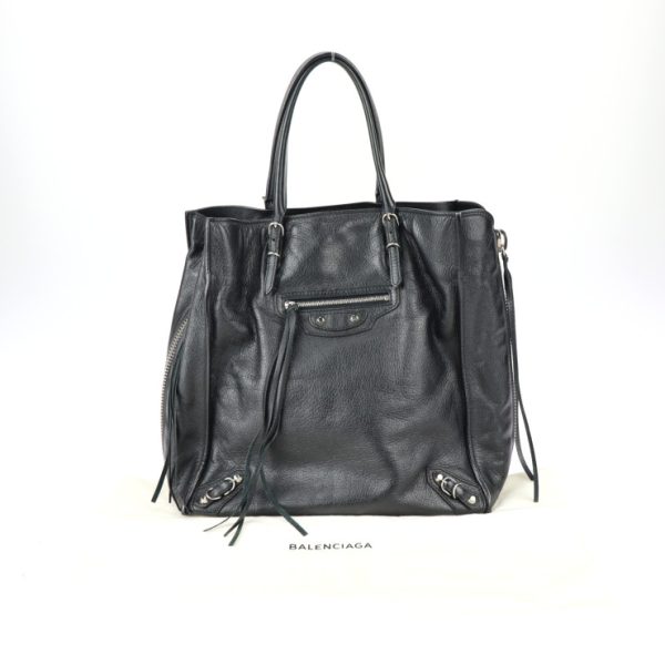 2305063007056 10 Balenciaga Paper Calf Leather Tote Bag Black