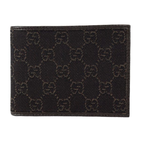 2305063007061 1 Gucci Bifold Wallet GG Canvas Leather Dark Brown