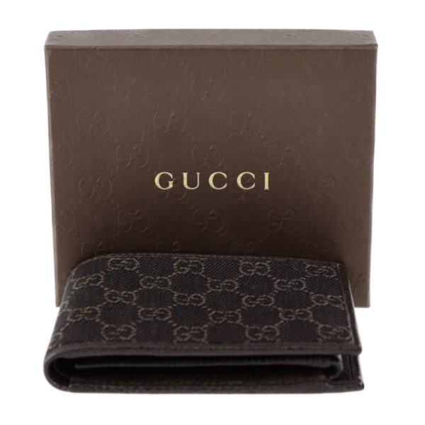 2305063007061 10 Gucci Bifold Wallet GG Canvas Leather Dark Brown