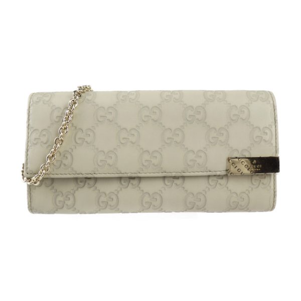 2305103007035 1 Gucci Guccisima Long Wallet Leather Gray White