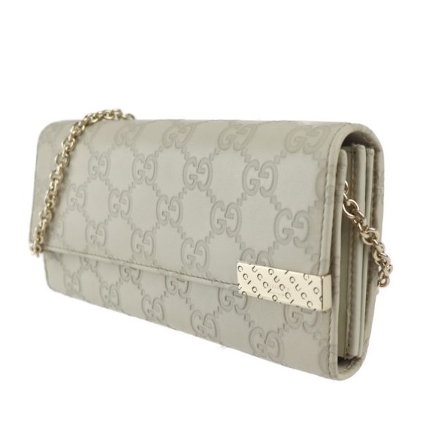 2305103007035 2 Gucci Guccisima Long Wallet Leather Gray White