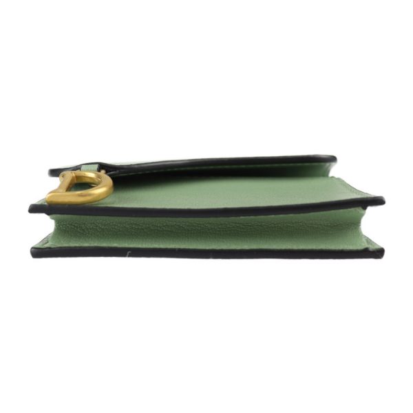 2306093002008 4 Dior Saddle Flap Leather Card Case Green