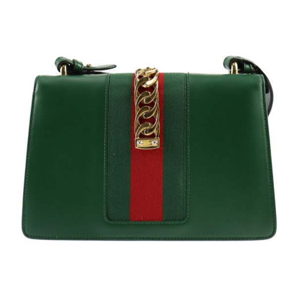 2306113007043 3 Gucci Sylvie Small Sherry Line Shoulder Bag Green