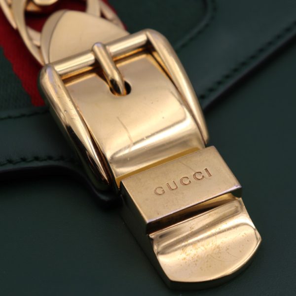 2306113007043 6 Gucci Sylvie Small Sherry Line Shoulder Bag Green