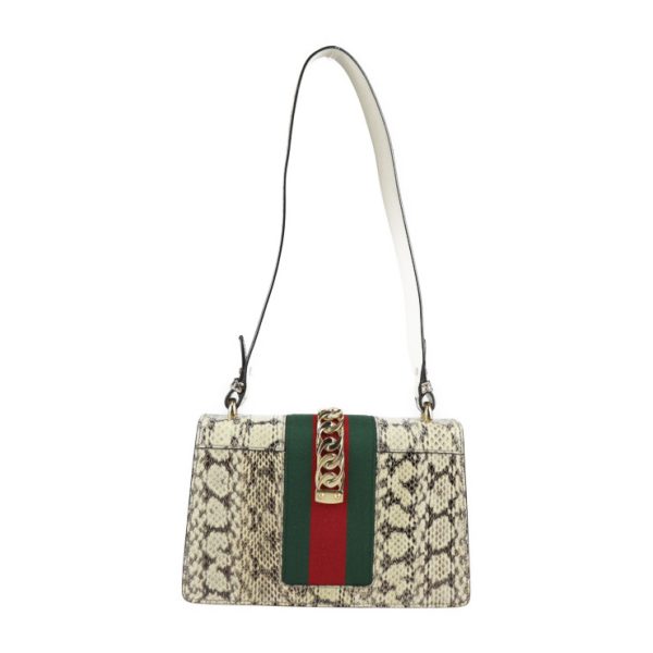 2307093007013 3 Gucci Sylvie Sherry Line Shoulder Bag Python Beige