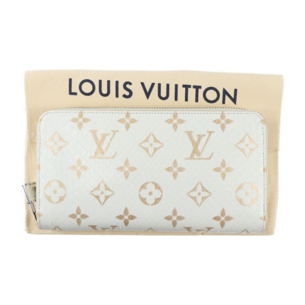 2307123010039 10 Louis Vuitton Zippy Long Wallet Python Latte White