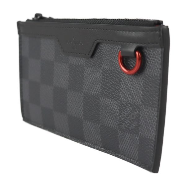 2308033010070 2 Louis Vuitton Utility Card Holder Black Gray Red