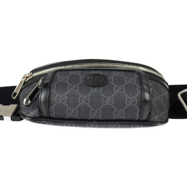 2310043007039 4 Gucci GG Supreme Waist Bag Black Gray Belt Pouch