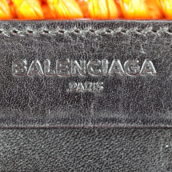 2310053010053 9 Balenciaga Panier XS Raffia Leather Handbag Orange Black