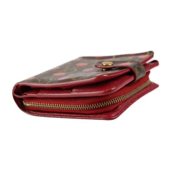 2310061001022 4 Louis Vuitton Compact Zip Cherry Wallet Brown Red