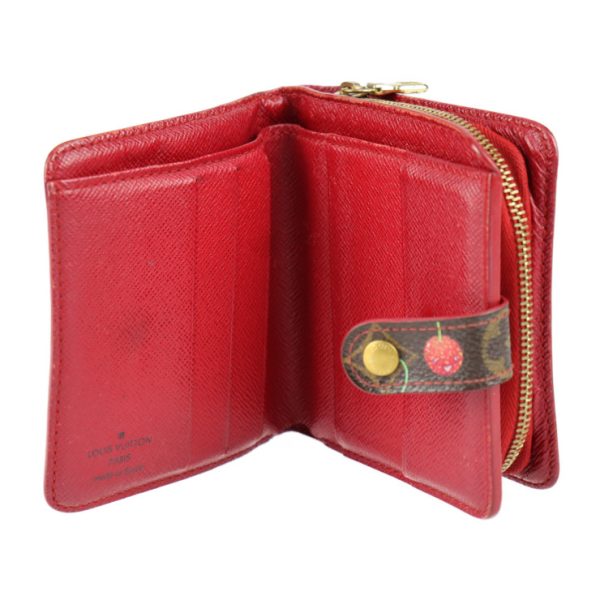 2310061001022 7 Louis Vuitton Compact Zip Cherry Wallet Brown Red