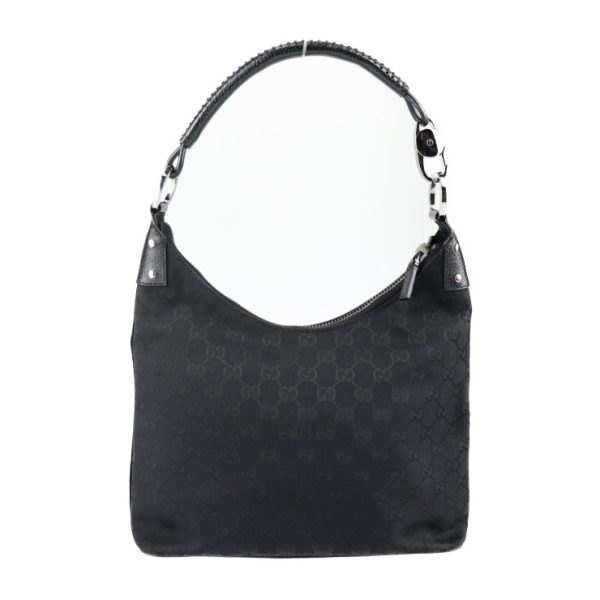 2310083007050 3 Gucci Handbag GG Canvas Leather Black Shoulder