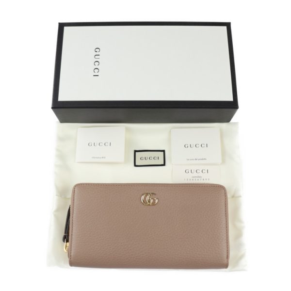 2311103010078 9 Gucci GG Petit Marmont Long Wallet Pink Beige