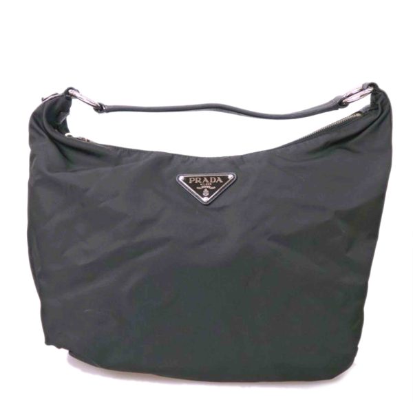 23122 1 Prada Nylon Semi Shoulder Bag Black