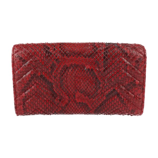 2313033007096 3 Gucci GG Marmont Bifold Wallet Python Red Antique