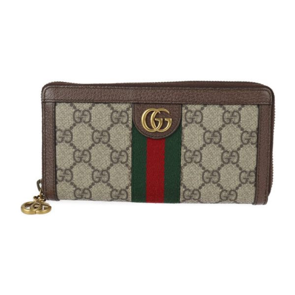 2313043007079 1 Gucci Ophidia GG Zip Around Wallet GG Beige Ebony