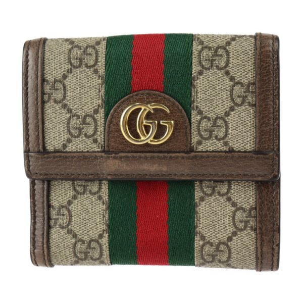 2313061007114 1 Gucci Sherry Line Wallet GG Supreme Beige Brown