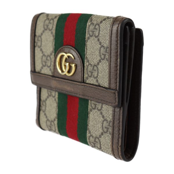 2313061007114 2 Gucci Sherry Line Wallet GG Supreme Beige Brown